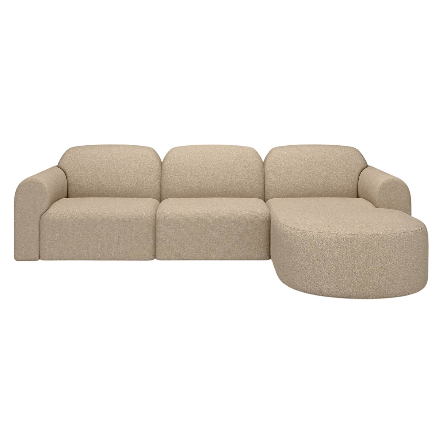 Bulky Semi-Circle Footstool - Almond