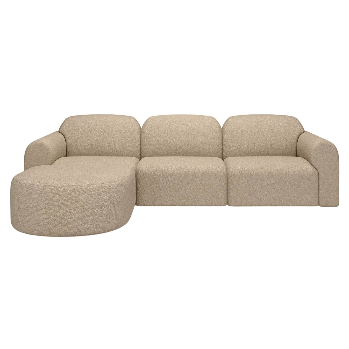 Bulky Semi-Circle Footstool - Almond