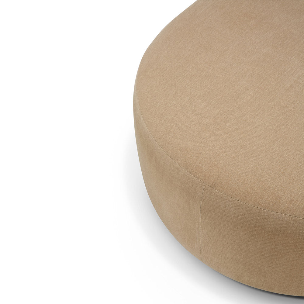 Bulky Semi-Circle Footstool - Light Sepia
