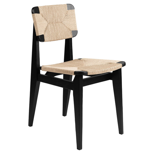 C-Chair Unupholstered Dining Chair - Paper Cord, Black Stained Oak