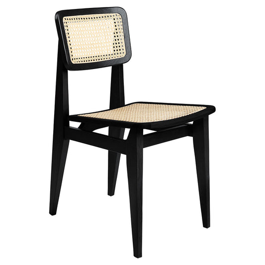 C-Chair Unupholstered Dining Chair - French Cane, Black Stained Oak