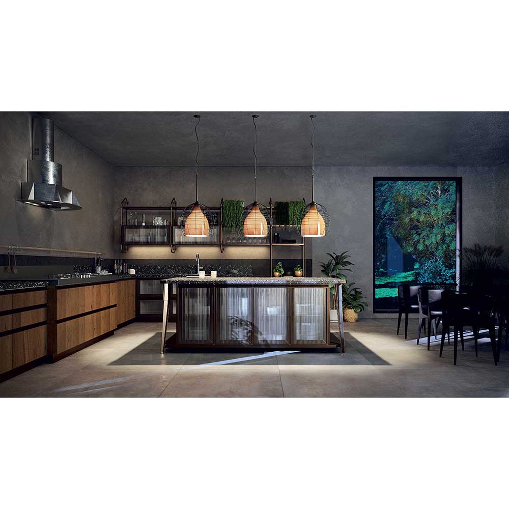 Cage Large Pendant - Black, Bronze