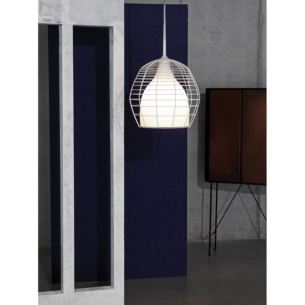 Cage Large Pendant - White, White