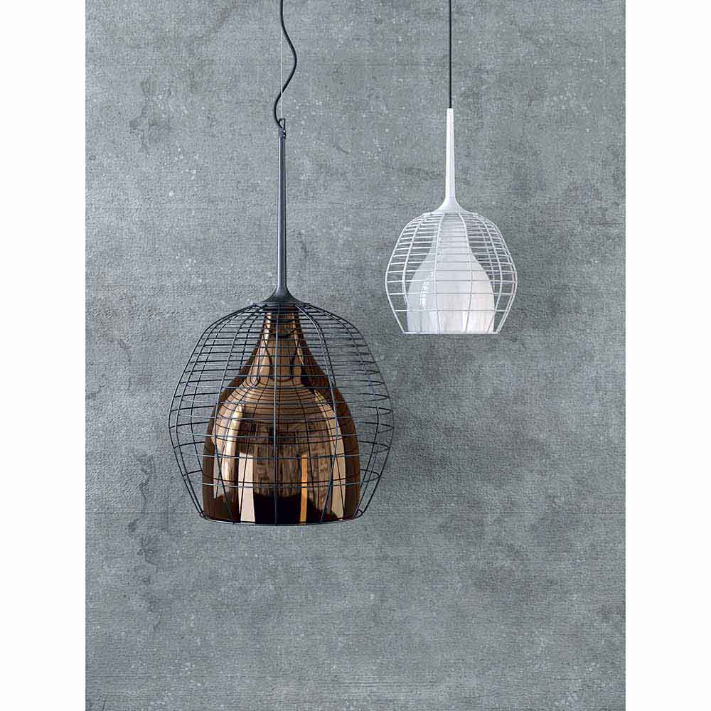 Cage Large Pendant - White, White