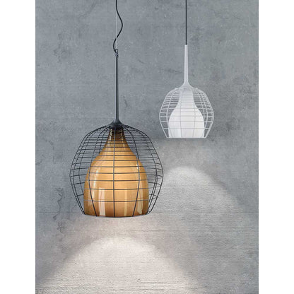 Cage Large Pendant - White, White