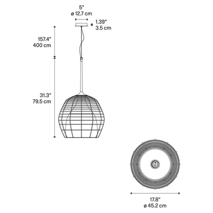 Cage Large Pendant - White, White