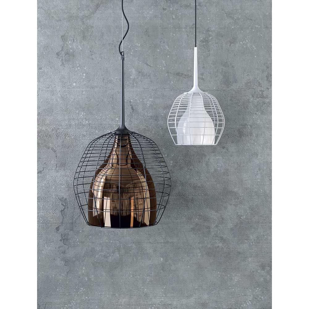 Cage Small Pendant - Black, Bronze