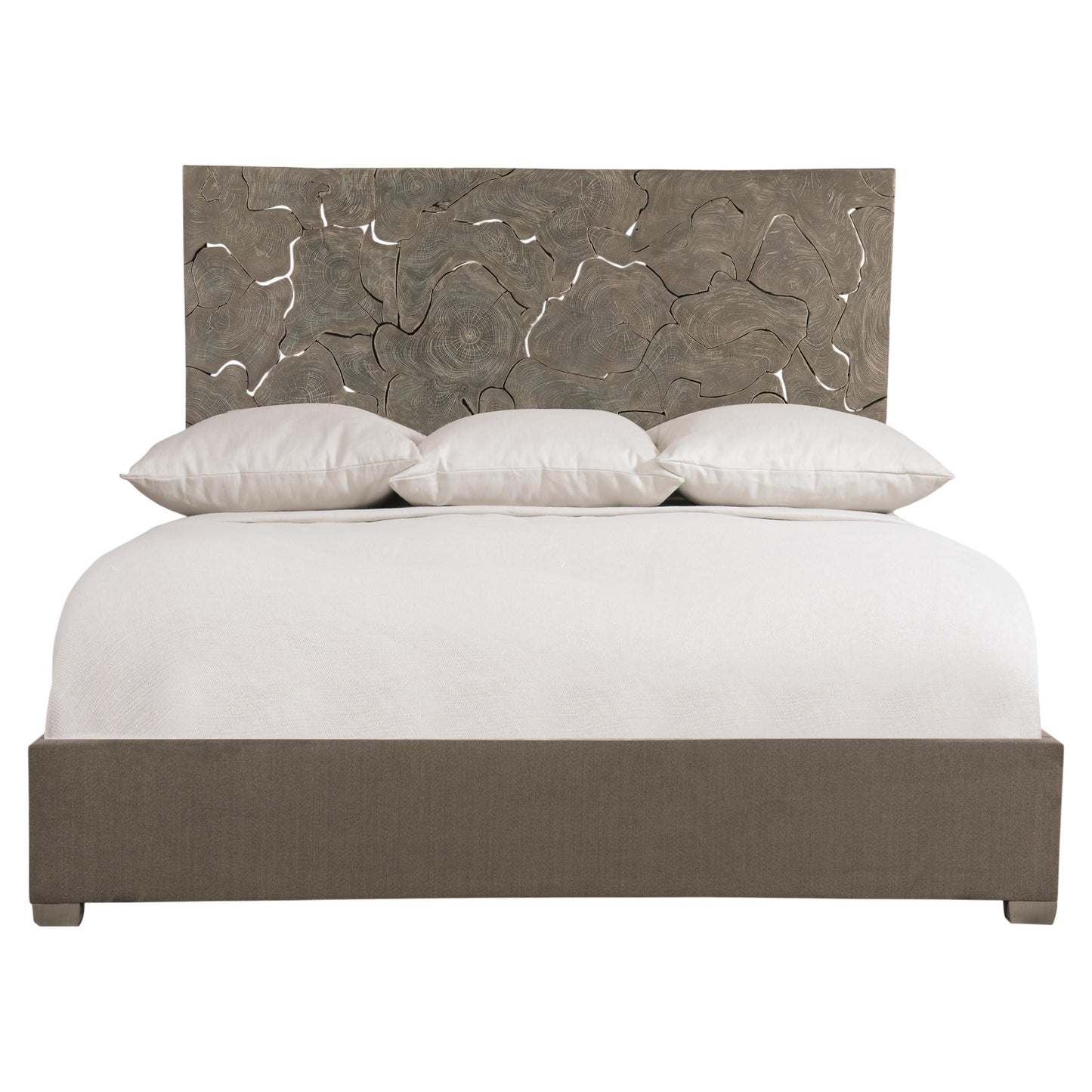 Calavaras Fabric Panel Bed - Smoked Truffle