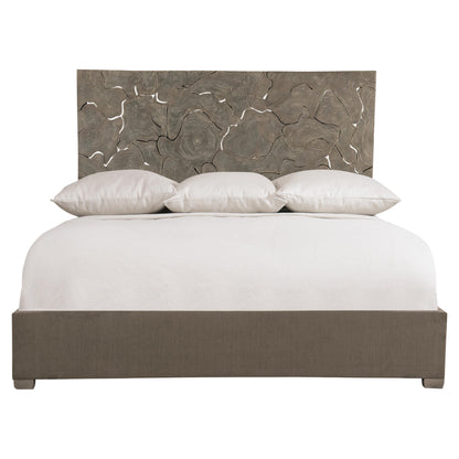 Calavaras Fabric Panel Bed - Smoked Truffle