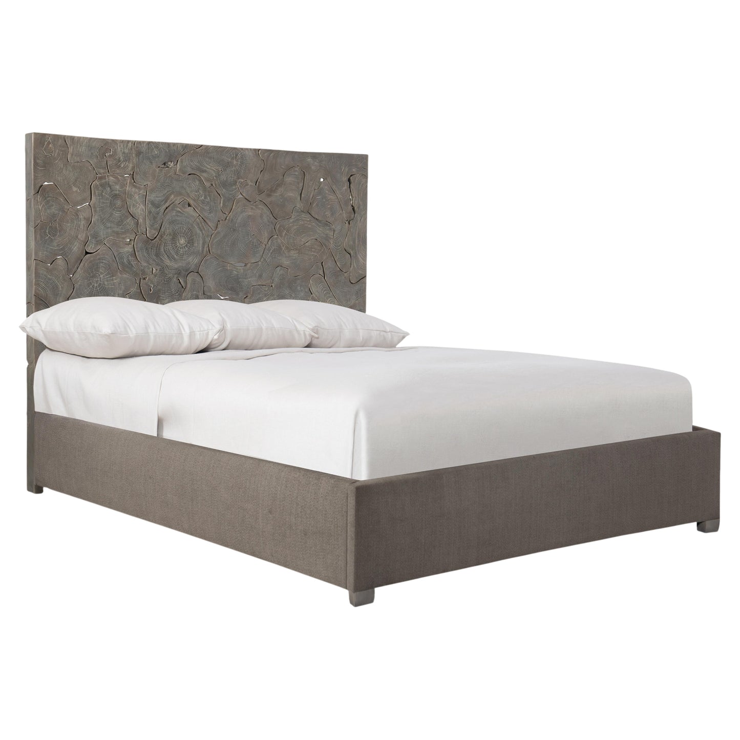 Calavaras Fabric Panel Bed - Smoked Truffle
