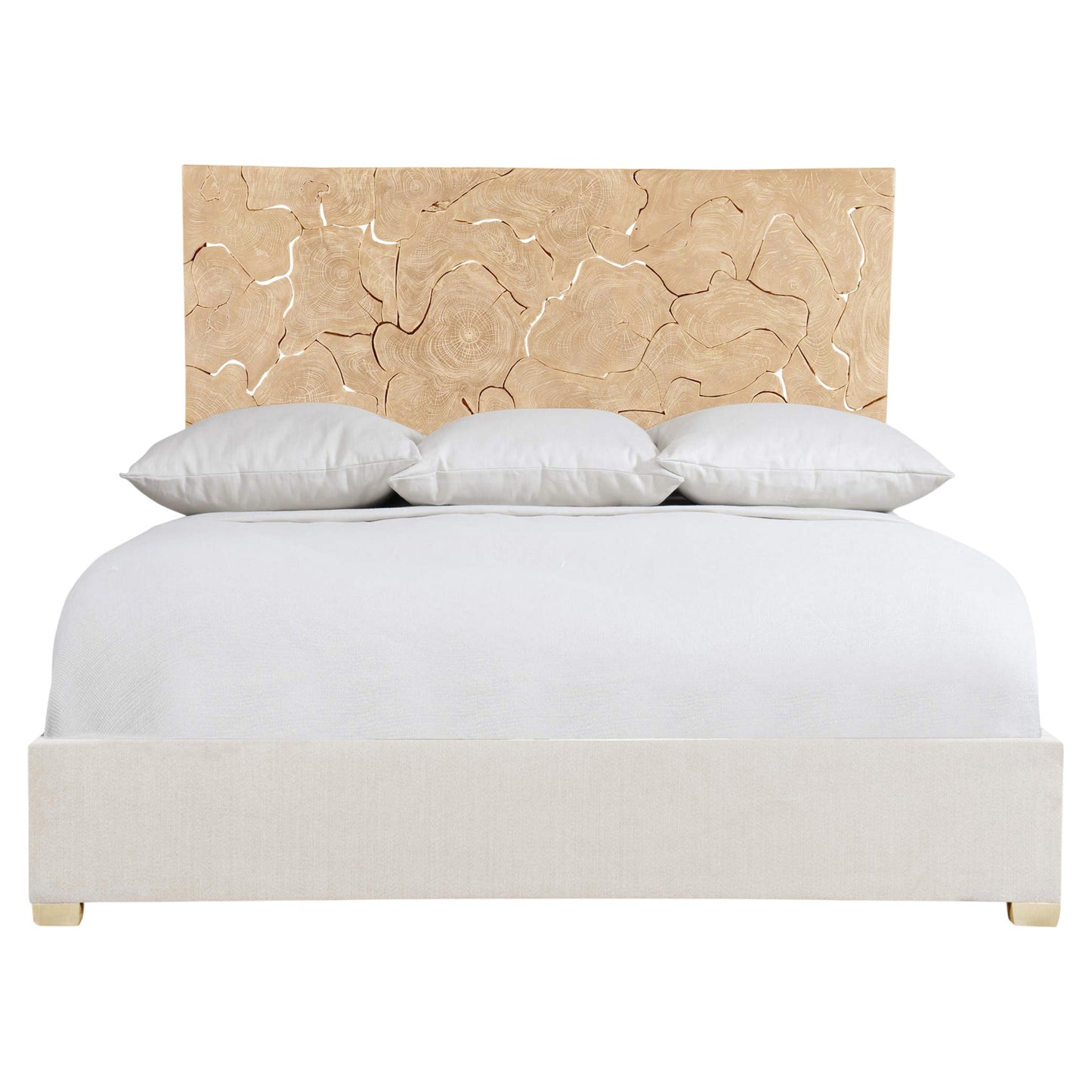 Calavaras Fabric Panel Bed - Teak