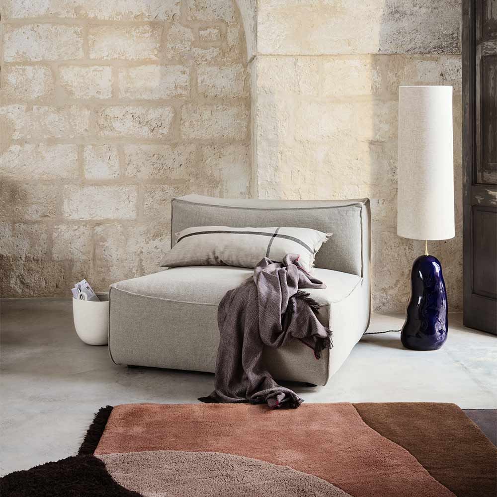 Calm Rectangular Cushion - Camel, Black