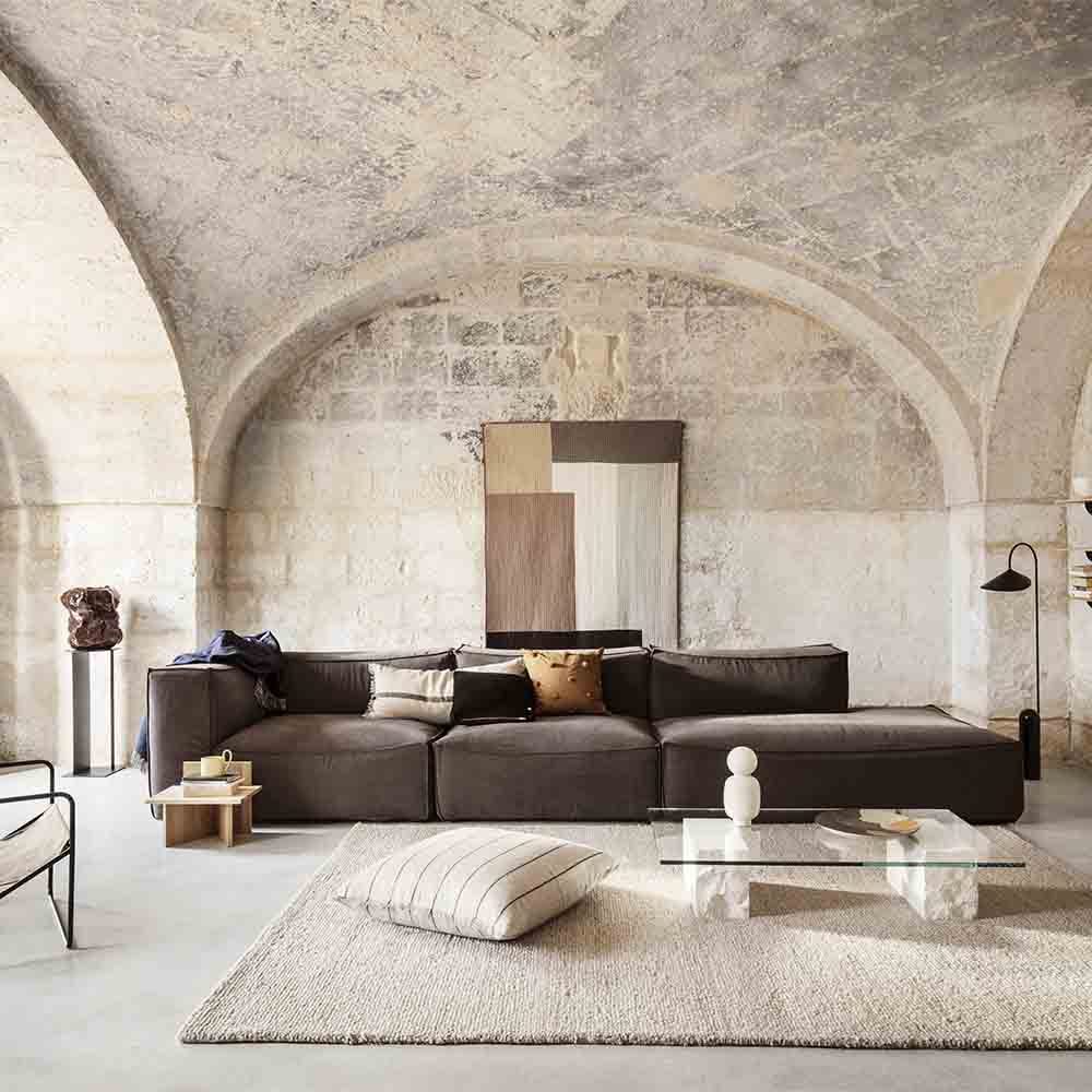 Calm Rectangular Cushion - Camel, Black