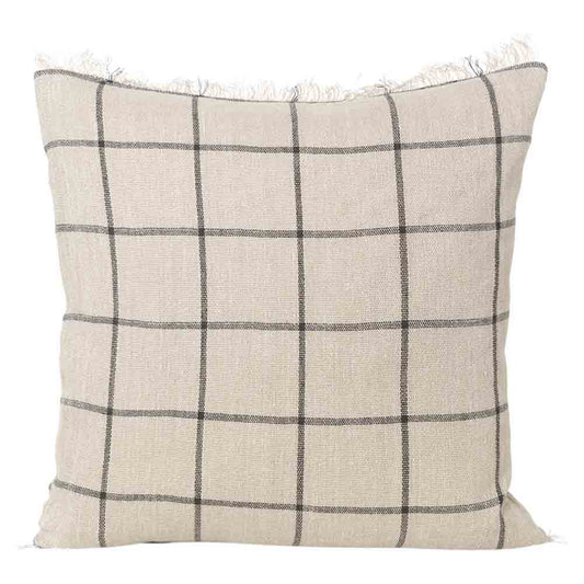 Calm Square Cushion - Camel, Black