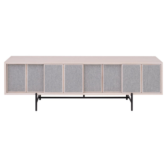 Canvas Media Unit With Fabric - Ash