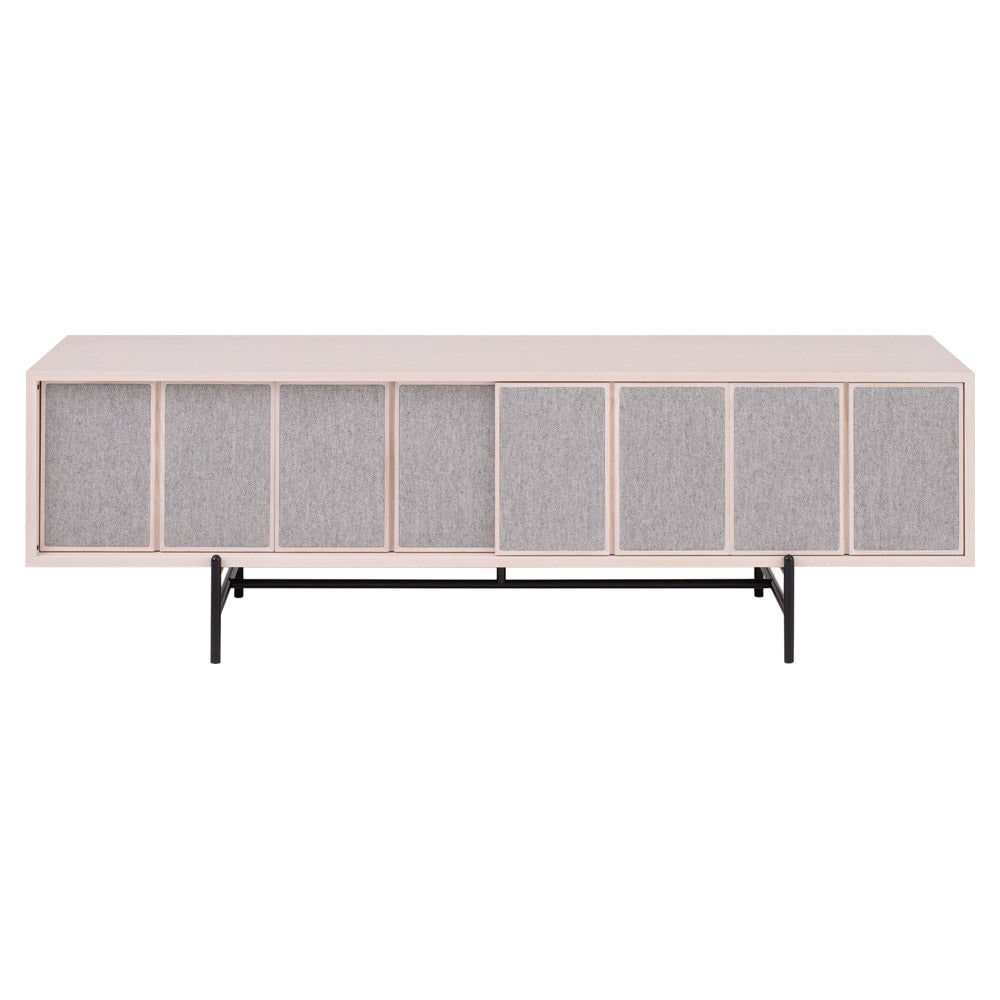 Canvas Media Unit With Fabric - Ash, Hallingdal