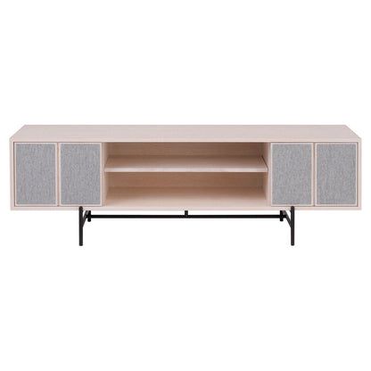 Canvas Media Unit With Fabric - Ash, Hallingdal