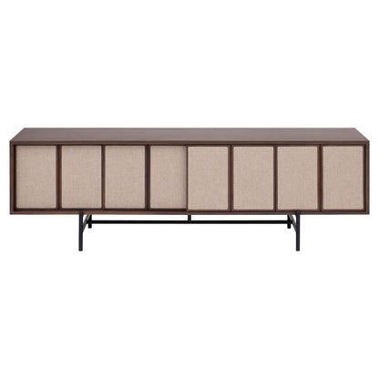 Canvas Media Unit With Fabric - Walnut, Hallingdal