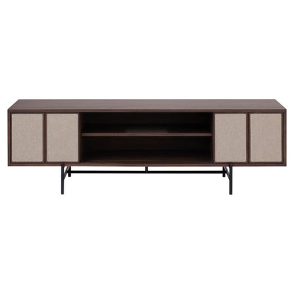 Canvas Media Unit With Fabric - Walnut, Hallingdal