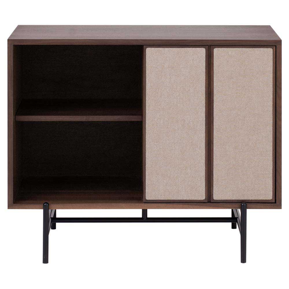 Canvas Small Cabinet With Fabric - Walnut, Hallingdal