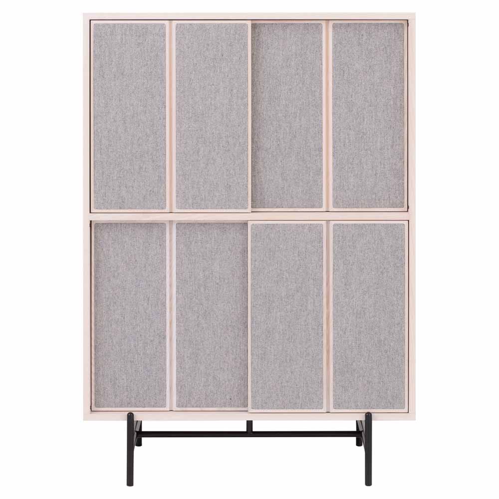 Canvas Tall Cabinet With Fabric - Ash