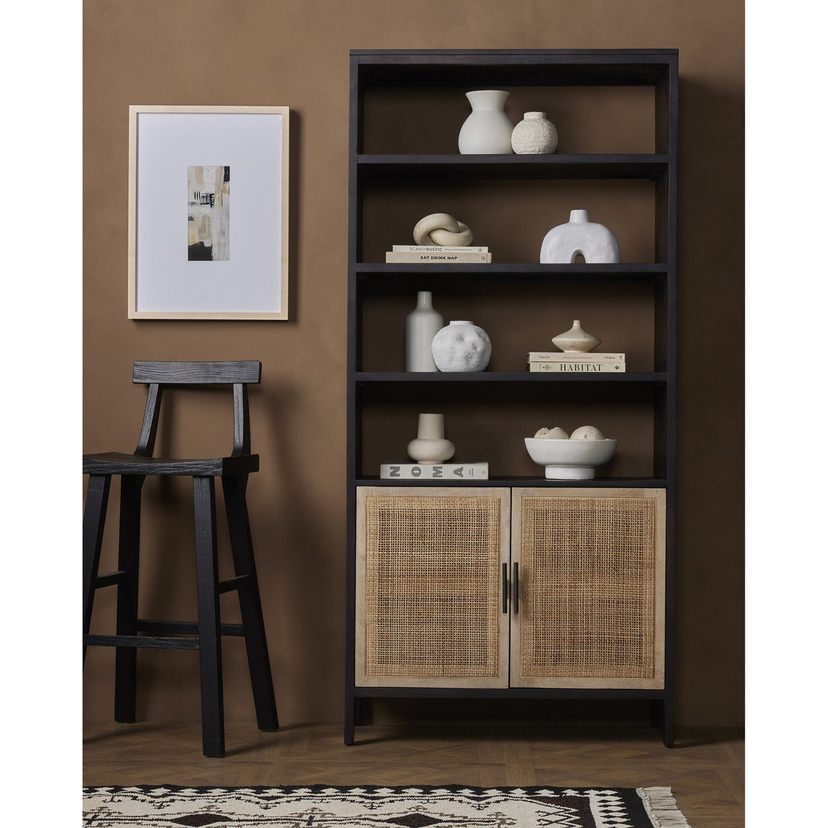 Caprice Bookshelf - Washed Black