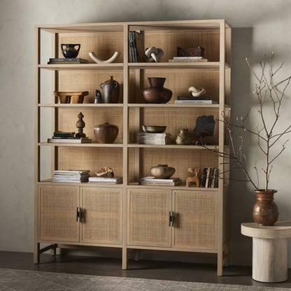 Caprice Wide Bookshelf - Natural Mango