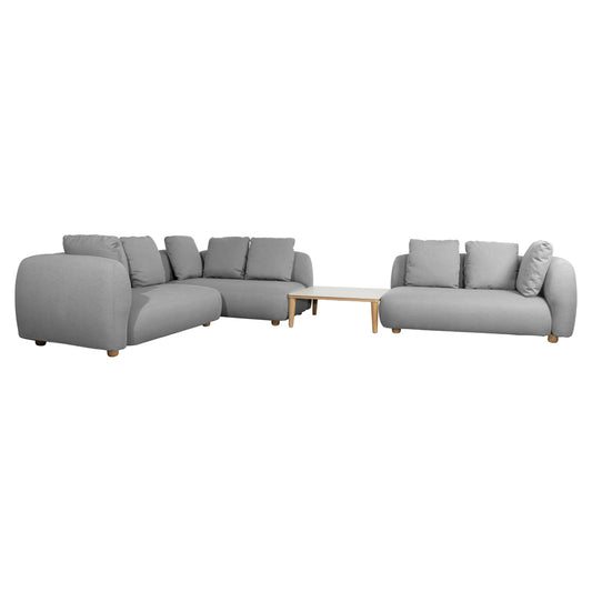 Capture Outdoor Corner Sofa With Table and Chaise Lounge - Light Gray