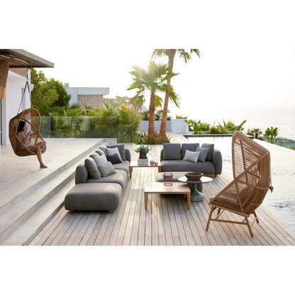 Capture Outdoor Corner Sofa With Table, Pouf and Chaise Lounge - Taupe