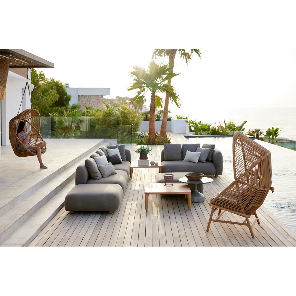 Capture Outdoor Pouf - Light Gray