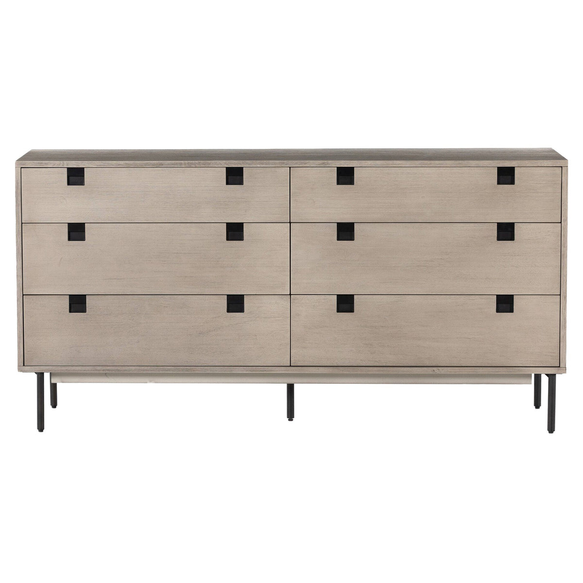 Carly 6 Drawer Dresser - Gray Wash Veneer