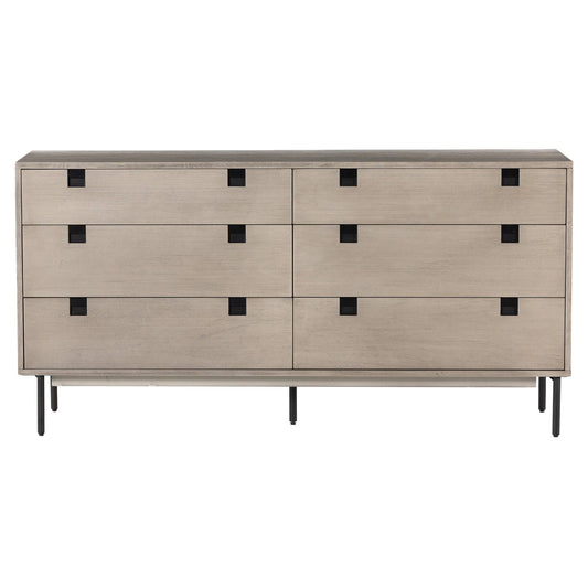 Carly 6 Drawer Dresser - Gray Wash Veneer