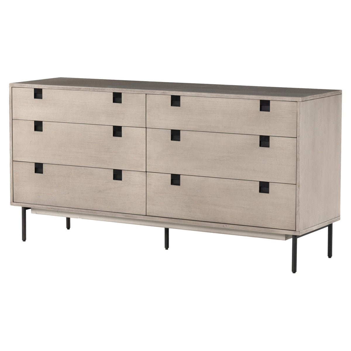 Carly 6 Drawer Dresser - Gray Wash Veneer