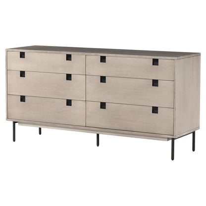 Carly 6 Drawer Dresser - Gray Wash Veneer