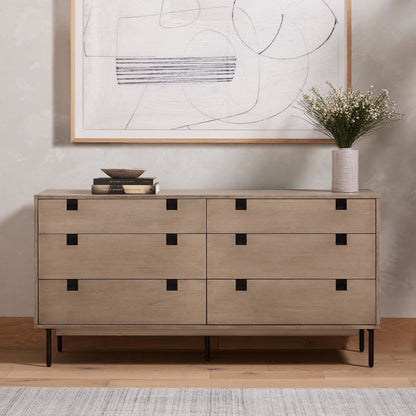 Carly 6 Drawer Dresser - Gray Wash Veneer