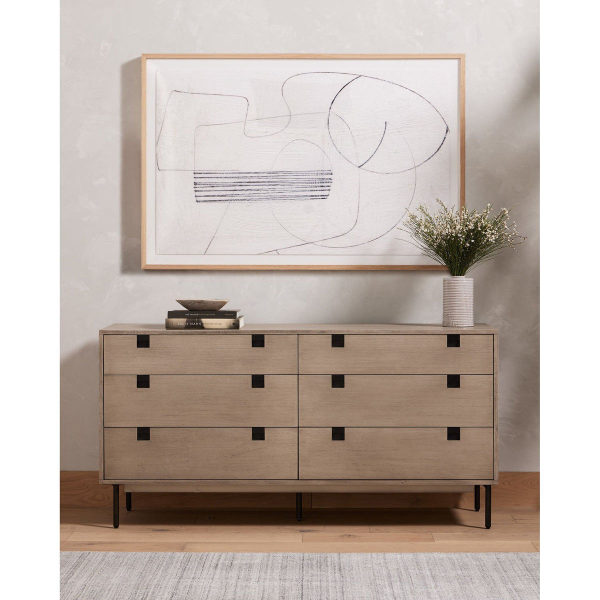 Carly 6 Drawer Dresser - Gray Wash Veneer