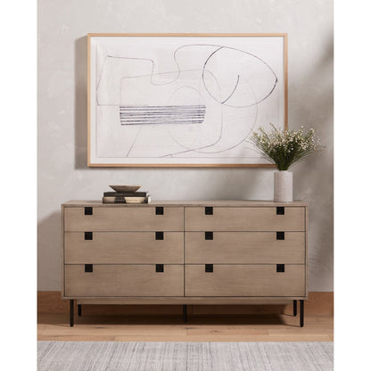 Carly 6 Drawer Dresser - Gray Wash Veneer