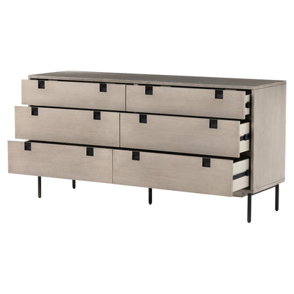 Carly 6 Drawer Dresser - Gray Wash Veneer