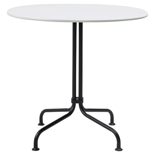 Carmel Bistro Dining Table - Clam White, Black Base