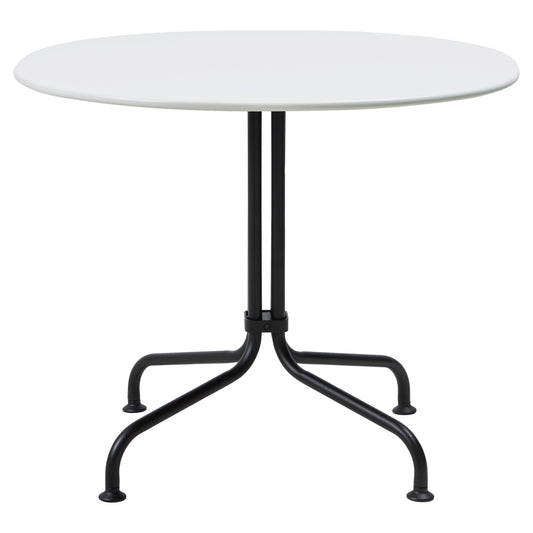 Carmel Bistro Lounge Table - Clam White, Black Base