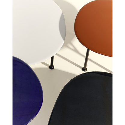 Carmel Medium Coffee Table - Clam White, Black Base