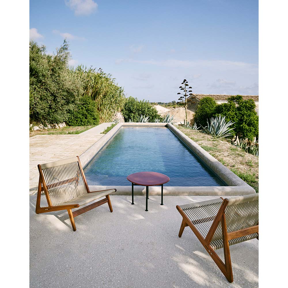 Carmel Small Coffee Table - Rock Red, Black Base