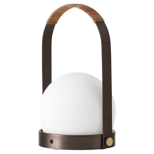 Carrie Portable LED Lamp - Bronzed Brass, Leather