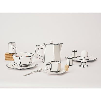 Carte Blanche Black and White Breakfast Bowl - Set of 4