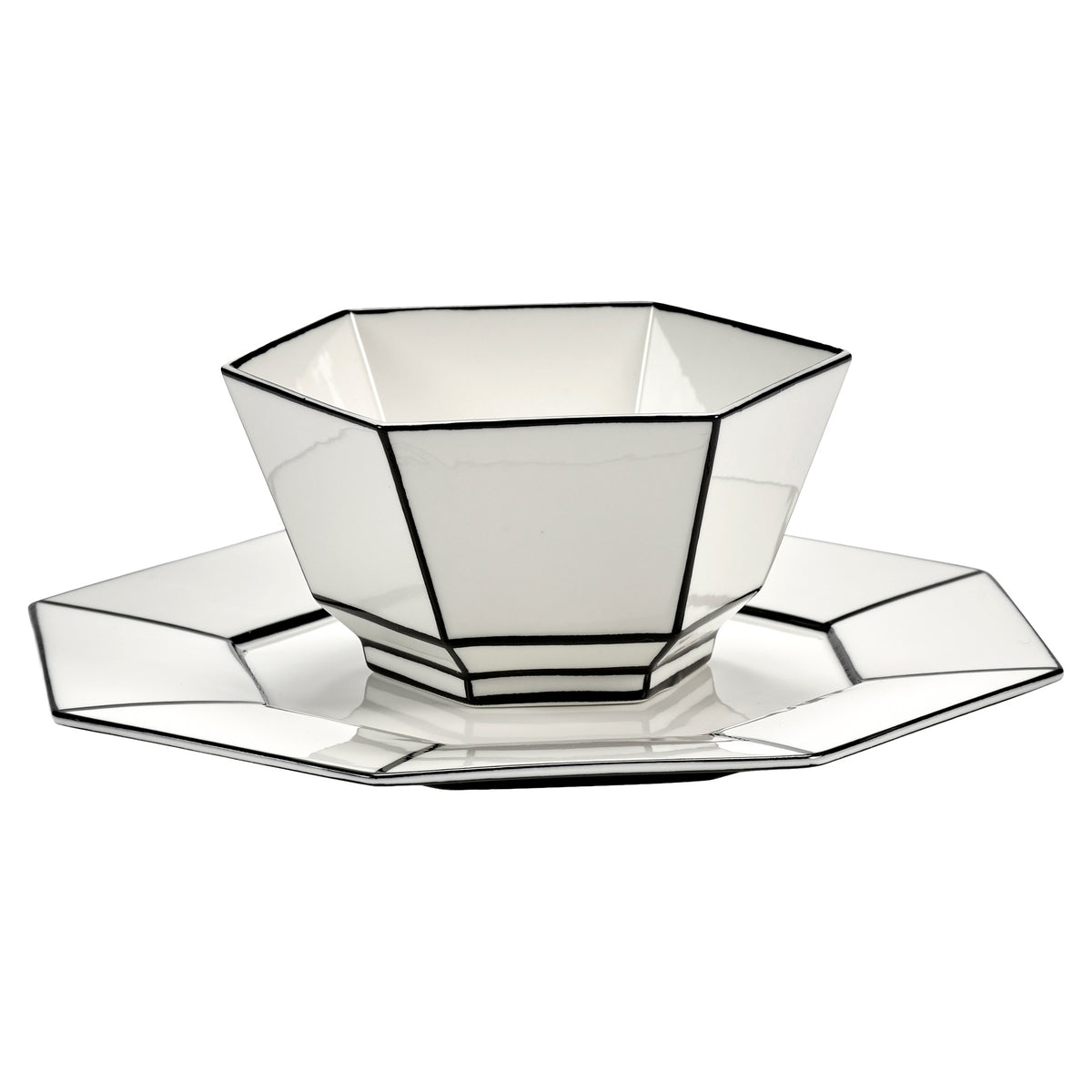 Carte Blanche Black and White Breakfast Bowl - Set of 4