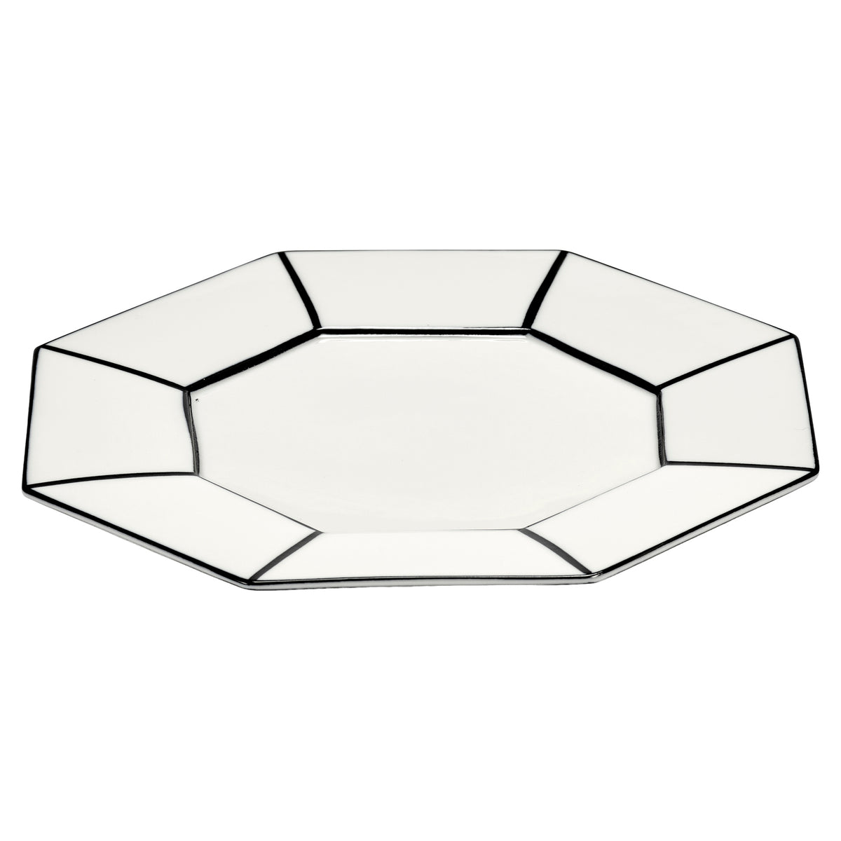Carte Blanche Black and White Breakfast Plate - Set of 4