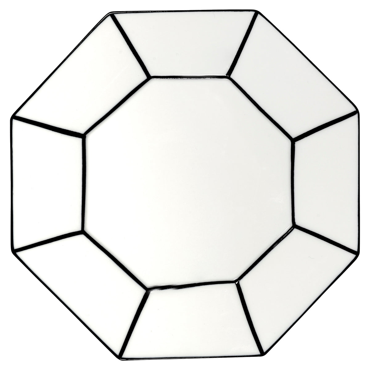 Carte Blanche Black and White Breakfast Plate - Set of 4