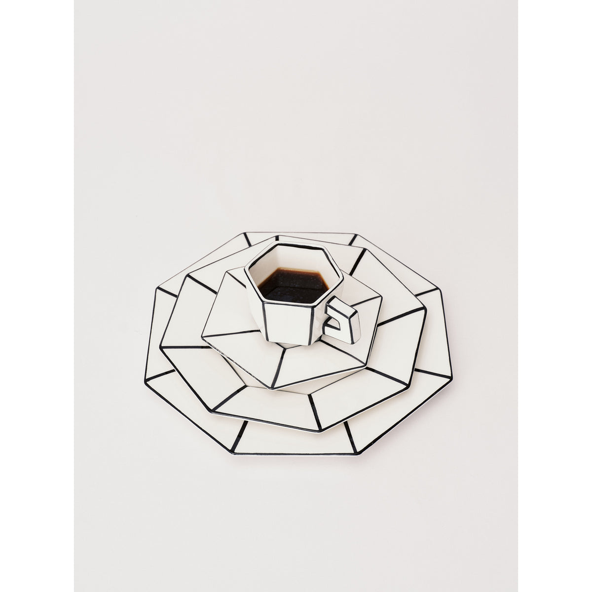 Carte Blanche Black and White Dessert Plate - Set of 4