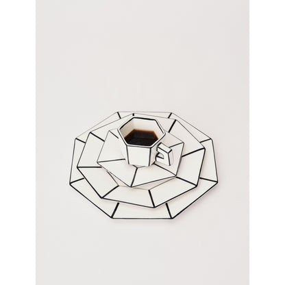 Carte Blanche Black and White Dessert Plate - Set of 4
