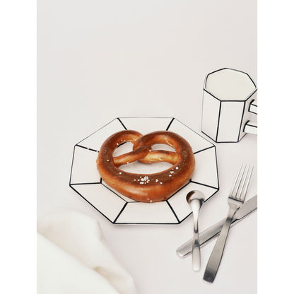 Carte Blanche Black and White Dessert Plate - Set of 4